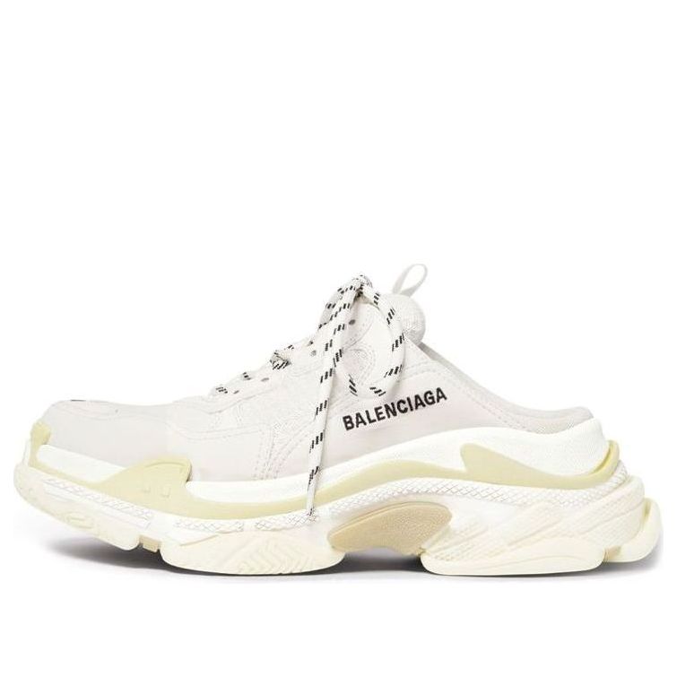 (WMNS) Balenciaga Triple S Mules 'White Double Foam and Mesh' 755686W3SM29097