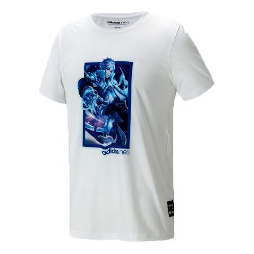 adidas neo x Crossover Casual Sports Short Sleeve White FR7990