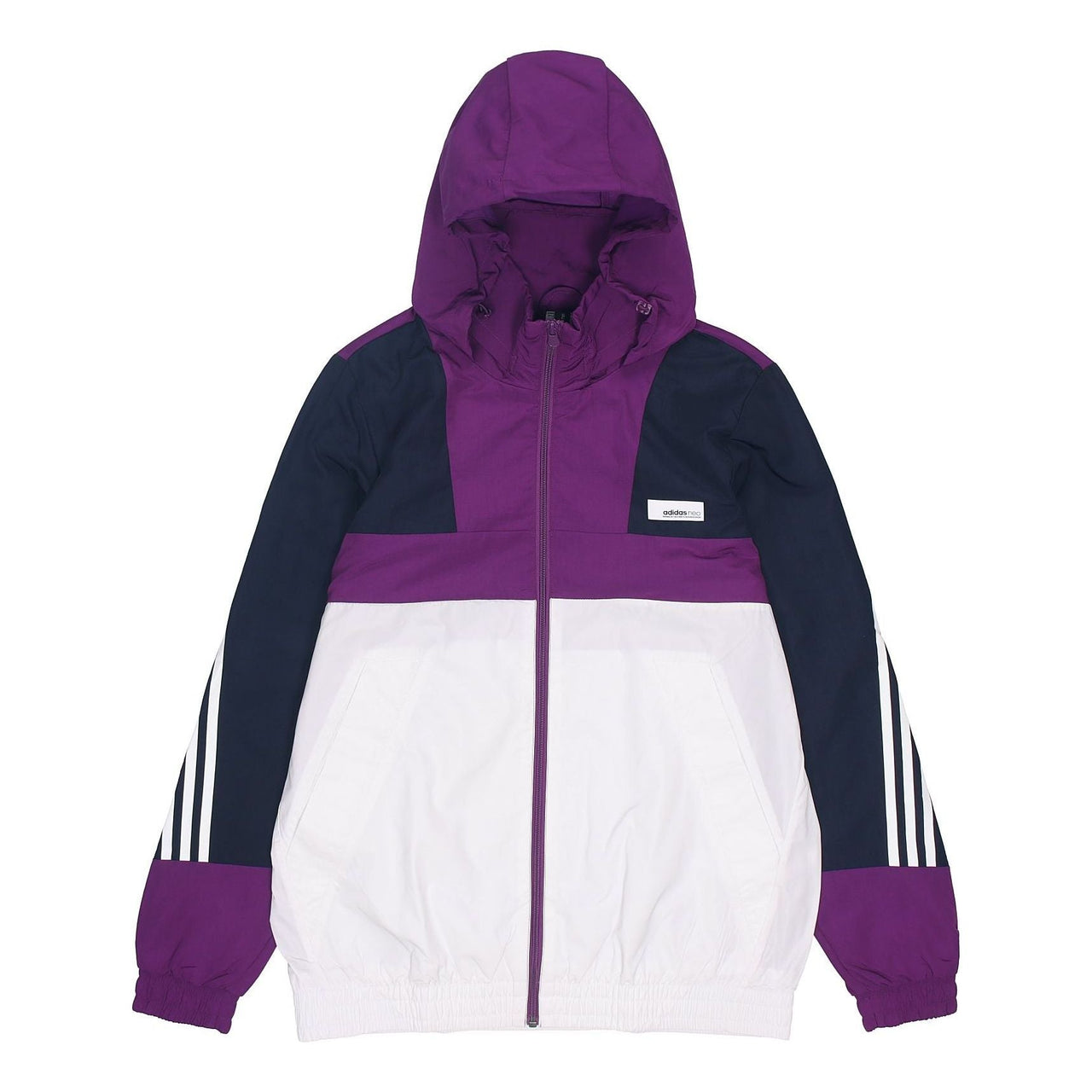 adidas neo M SS WRMLN WB Colorblock Sports Windbreaker Jacket White Purple FN6537