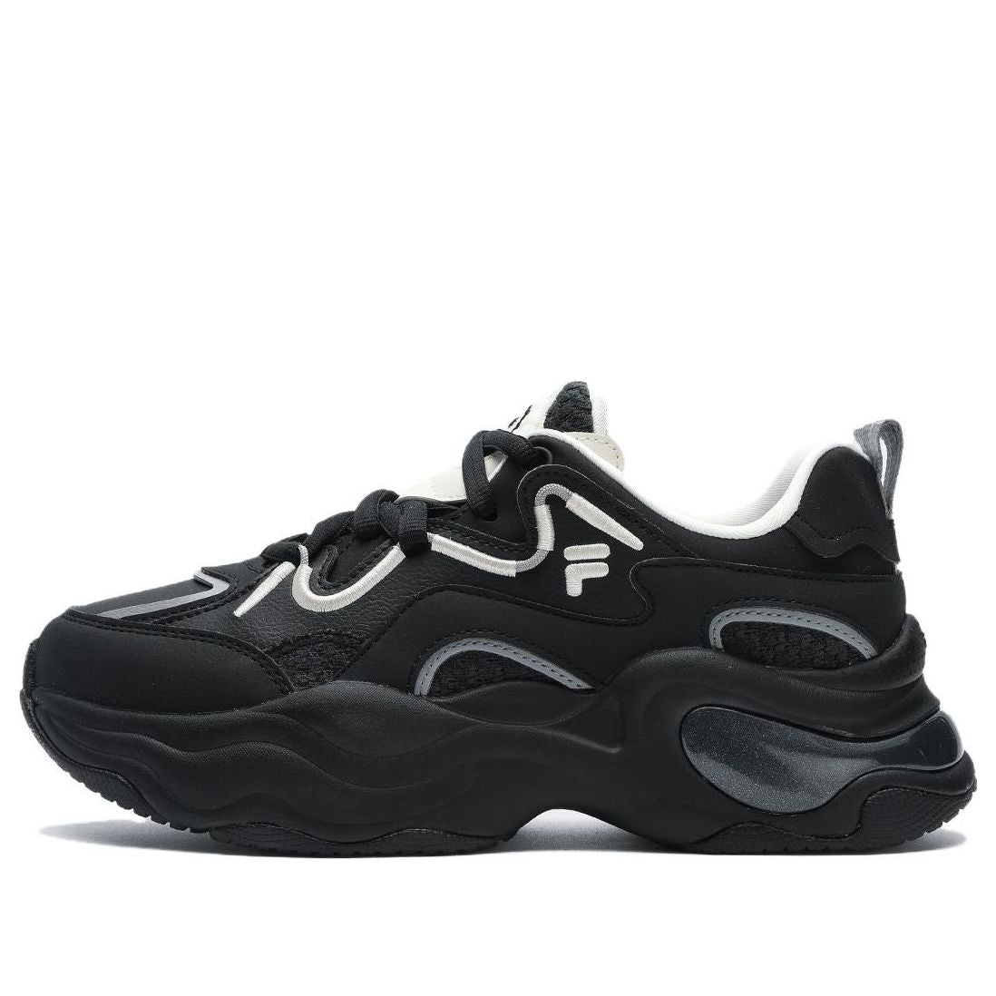 (WMNS) FILA FUSION Bubble Platform 'Black' T12W341301FBK