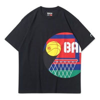 Li-Ning Basketball Printing Loose Short Sleeve 'Black' AHSQ285-3