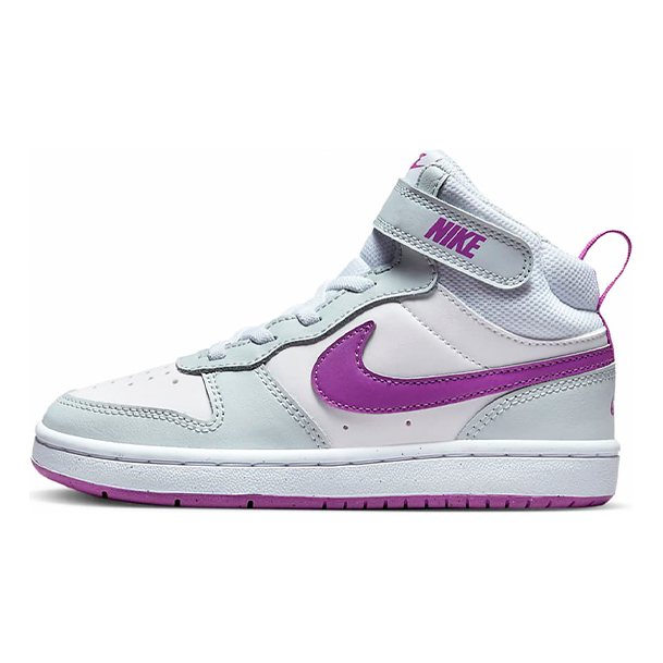 (GS) Nike Court Borough Mid 2 'Pure Platinum Vivid Purple' CD7783-009