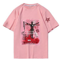 Li-Ning CF Earth Short Sleeve Couple Style Pink Red AHSQ374-2