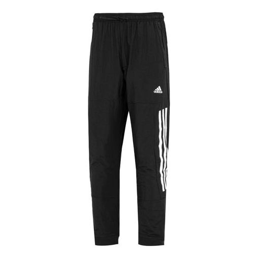 Men's adidas Stripe Logo Bundle Feet Woven Sports Pants/Trousers/Joggers Black HK2143