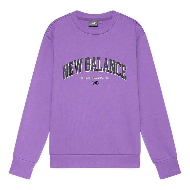New Balance Unisex Logo Printing Round-neck Sweatshirt Purple 5CC17083-PUR