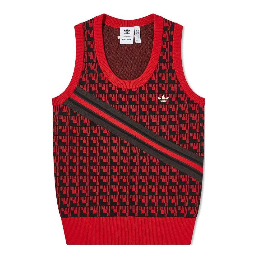 adidas x Wales Bonner Stripe Knit Vest 'Red Black' HG6267