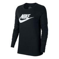 (WMNS) Nike Nsw Tee Essntl Ls Icon Ftr Casual Breathable Alphabet Sports Long Sleeves T-Shirt Black BV6171-010