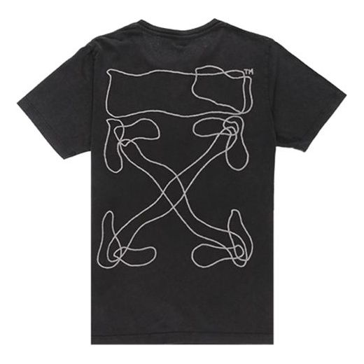 Off-White Abstract Arrows Slim Geometry Embroidered Short Sleeve t Ordinary Version OMAA027F191850111001