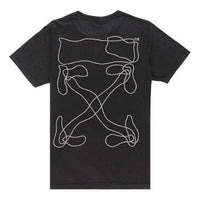 Off-White Abstract Arrows Slim Geometry Embroidered Short Sleeve t Ordinary Version OMAA027F191850111001