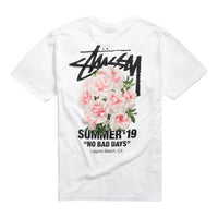 Stussy Carnation Tee Back Flowers Pattern Short Sleeve Unisex White 1904382-1201