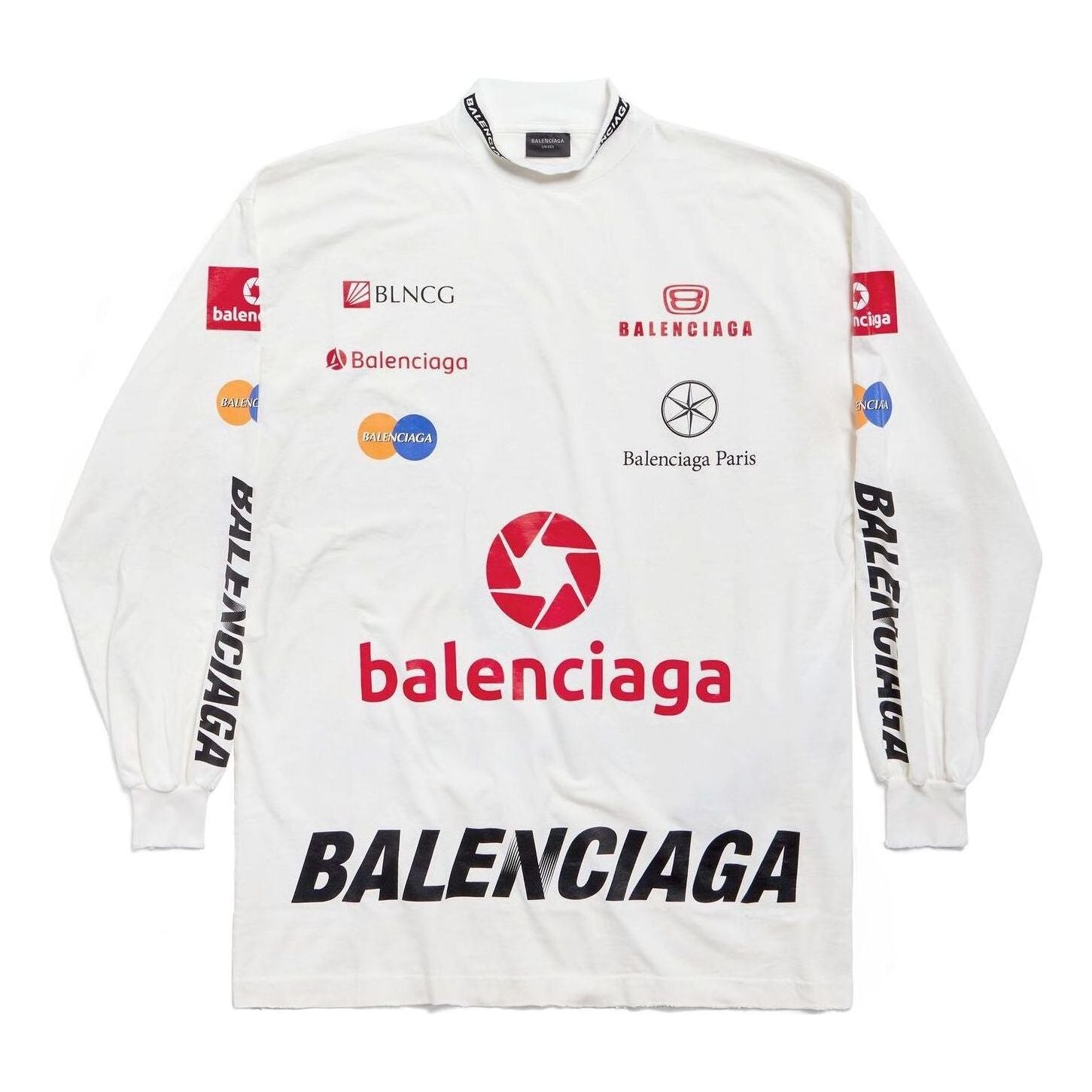 (WMNS) Balenciaga Top League Long Sleeve T-shirt 'White' 767879TPVE99000