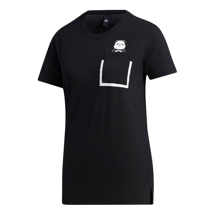 (WMNS) adidas Panda Pocket T-Shirt 'Black' GL5646