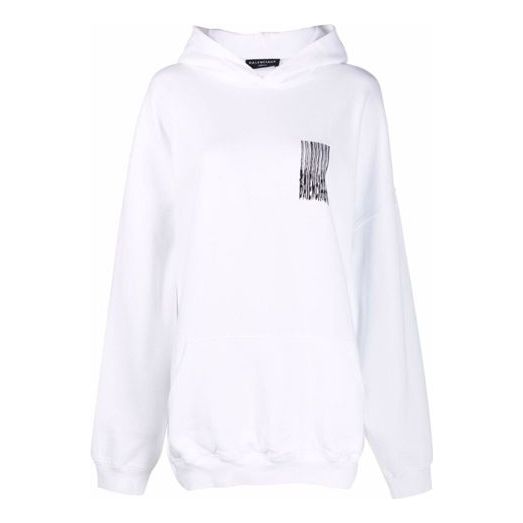 Balenciaga Barcode Cotton Hoodie 'White' 651799TKVE69040