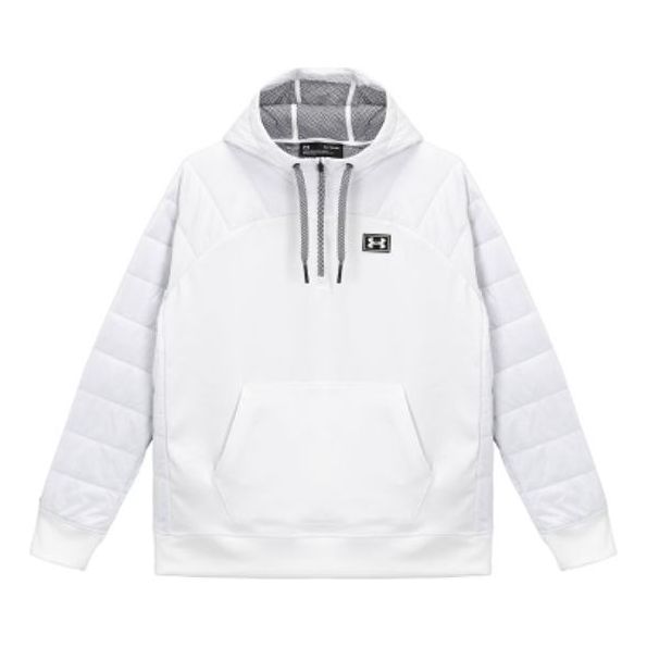 (WMNS) Under Armour Hybrid Puffer Hoodie 'White Black' 1368672-101