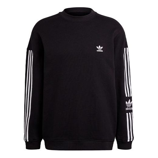 adidas originals Contrasting Colors Stripe Round Neck Pullover Black H41315
