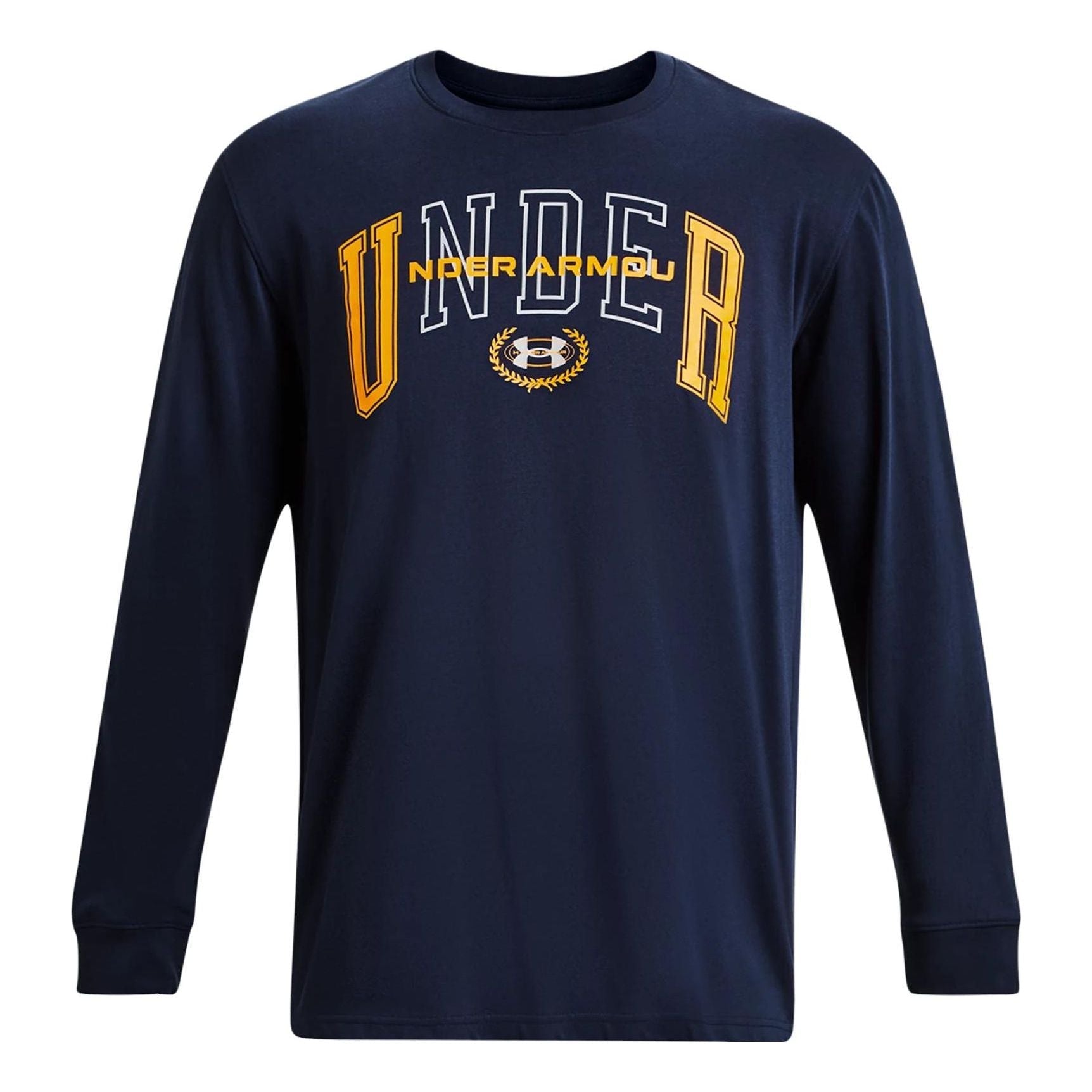 Under Armour Crest Heavyweight Long Sleeve T-shirt 'Midnight Navy Gold' 1379576-410