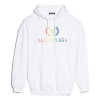 (WMNS) هودي Balenciaga Rainbow Logo أبيض 570798TEV509044