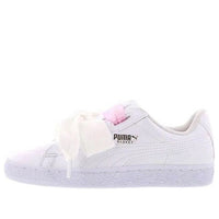 PUMA Basket Heart Patent Junior White Lace Up 'White Pink' 364817-02