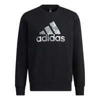 Men's adidas Camouflage Printing Logo Round Neck Sports Long Sleeves Black H39330