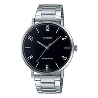 Men's CASIO DRESS Series Black Stainless Steel quartz Casual Watch Analog Mens MTP-VT01D-1B2