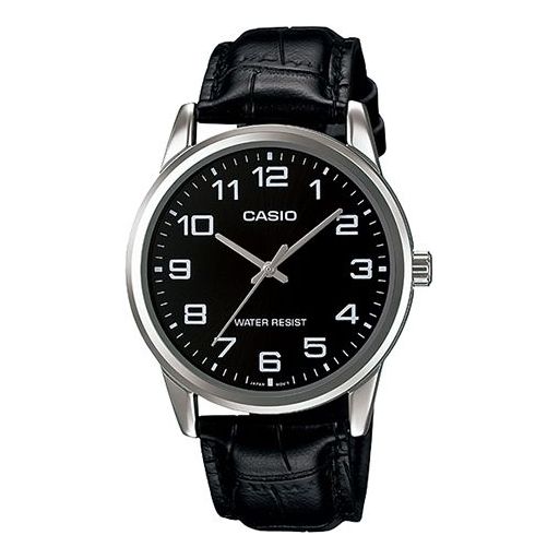 CASIO Quartz Waterproof Mens SilverBlack Analog MTP-V001L-1B