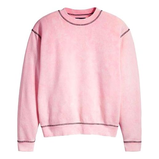 (WMNS) Levi's Midnight Blue Series Loose Round Neck Pullover Pink Hoodie 84693-0000