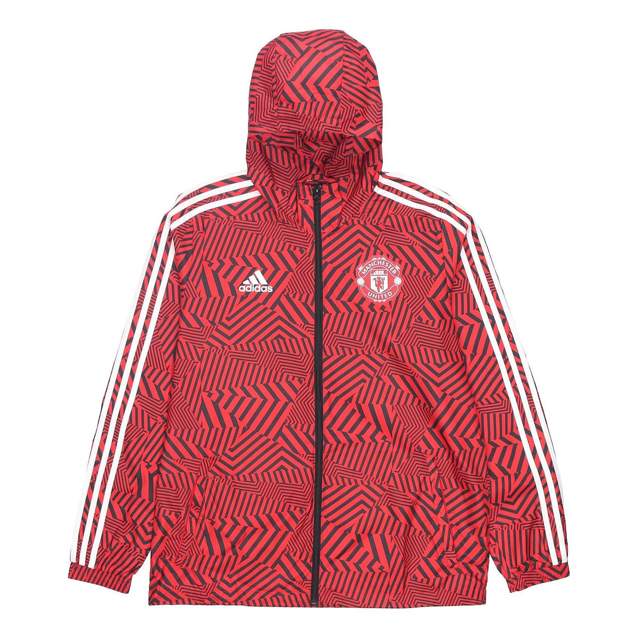 adidas MUFC WINDBREAKR Manchester United Soccer/Football Sports Hooded Jacket Red FR3844
