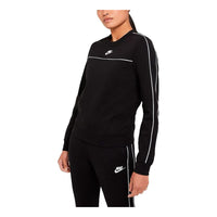 (WMNS) Nike Logo Printing Round-neck Swea Black CZ8337-010