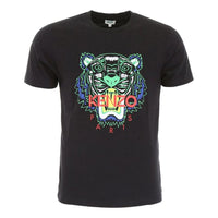 Men's KENZO Tiger Head Printing Pattern Round Neck Short Sleeve Black F955TS0504YA-99