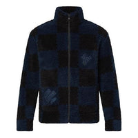 LOUIS VUITTON x NIGO2 Crossover LV2 SS22 Grid Lamb's Wool Zipper Stand Collar Jacket Autumn Blue 1A9GKS