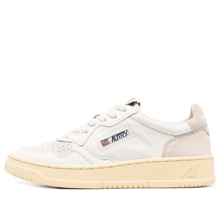 (WMNS) AUTRY Medalist Leather and Suede 'White Sand' AULW-SL01