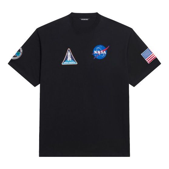Balenciaga x NASA Crossover Space Retro Short Sleeve Tee 'Black' 651795TKVD71070