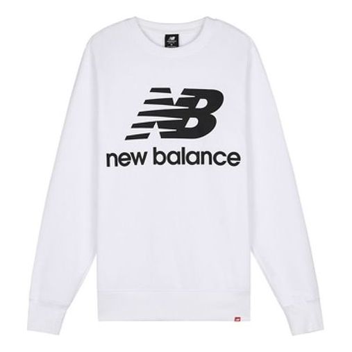 New Balance Essentials Stacked Logo Crew Sweatshirt 'White' AMT03560-WT