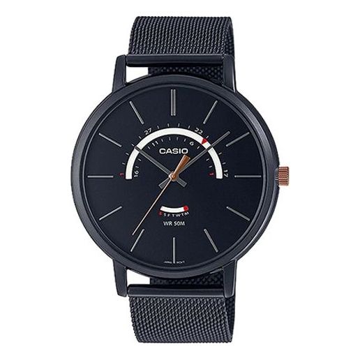 Men's CASIO Dress Series Waterproof Quartz Dial 43mm Stainless Steel Strap Watch Mens Black Analog MTP-B105MB-1AV