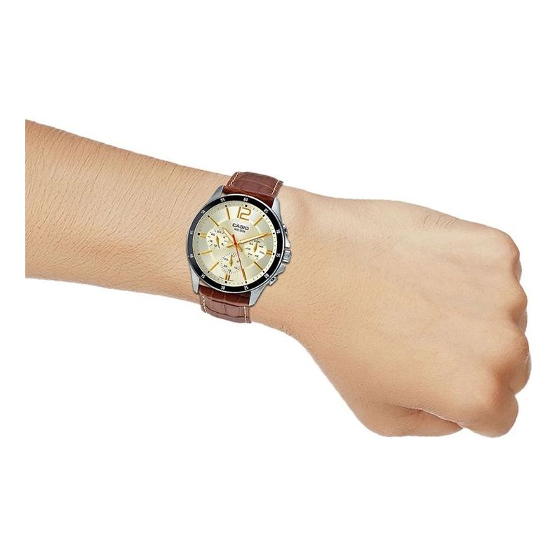 CASIO Waterproof Unisex Mens Light Brown Analog MTP-1374L-9A2V