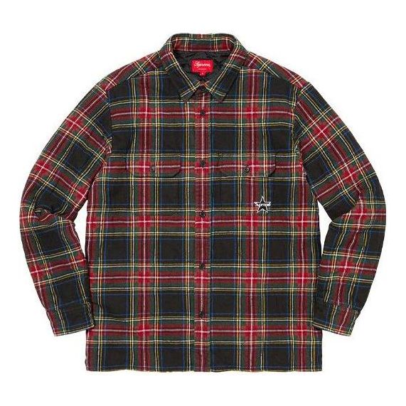 Supreme Quilted Plaid Flannel Shirt 'Green Red' SUP-FW21-295