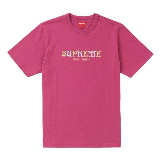 Supreme FW18 Nouveau Logo Tee Dark Magenta Logo Tee SUP-FW18-620