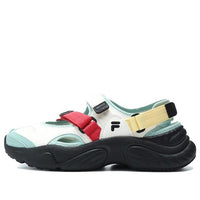 (WMNS) FILA FUSION Conch Sandals 'White Green Black' T12W321401FSH