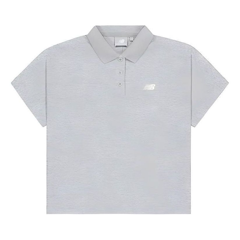 (WMNS) New Balance Short Sleeve Polo 'Grey' NFE21032-MGR