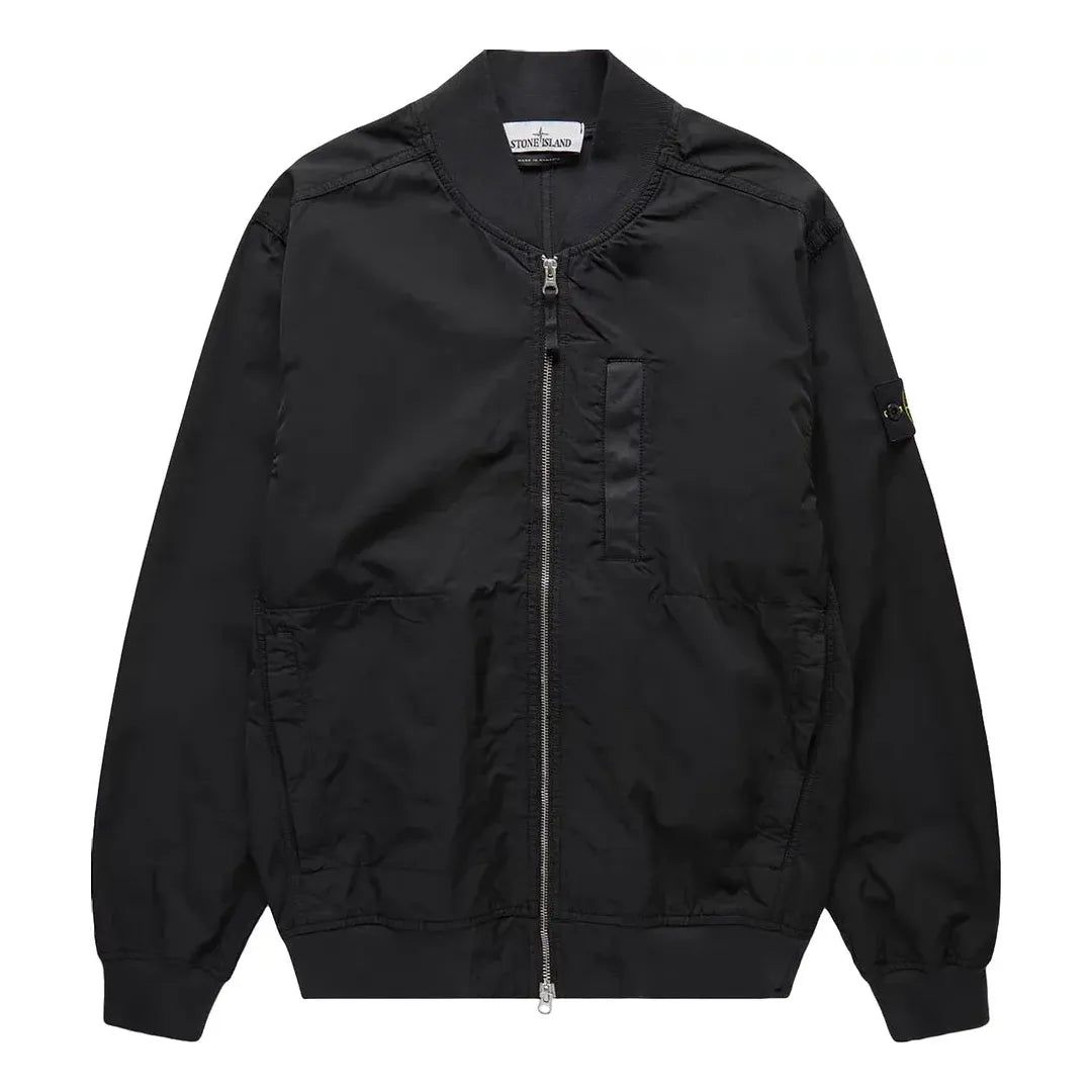 STONE ISLAND Logo Patch Zip up Bomber Jacket 'Black' 781542629-V0029
