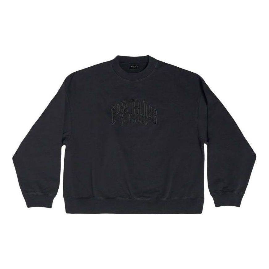 Balenciaga Cities Paris Embroidered Logo Sweatshirt 'Black' 697869TLVL81000
