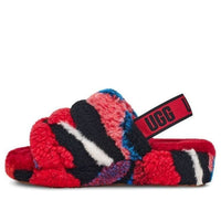 (WMNS) UGG Fluff Yeah Slide Cali Collage 'Red Black Pink' 1118164-RED