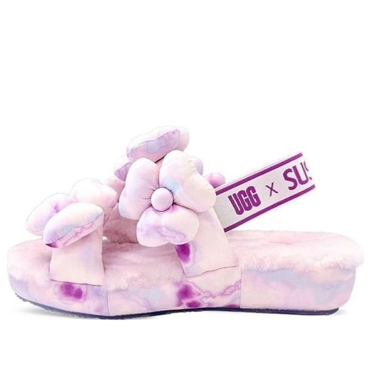 (WMNS) UGG Susan Fang Fluff Slippers 'Flower Weave Pink' 1143570-PINK