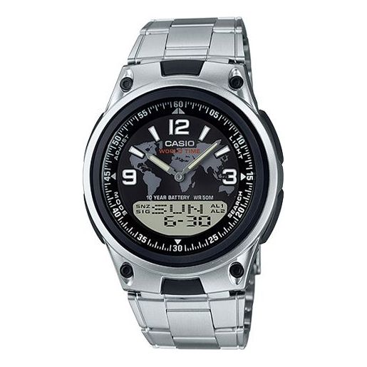 CASIO Stainless Steel Strap Mens Black Analog/Digital Combo AW-80D-1A2Q