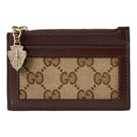 (WMNS) Gucci Luce Card Case Wallet 'Beige Ebony Canvas' 790033-FADHW-9742