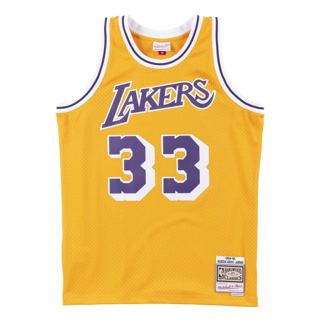 Mitchell & Ness x NBA Los Angeles Lakers 1984-85 Swingman Jersey 'Kareem Abdul-Jabbar 33' SMJYAC18110-LALLTGD84KAB