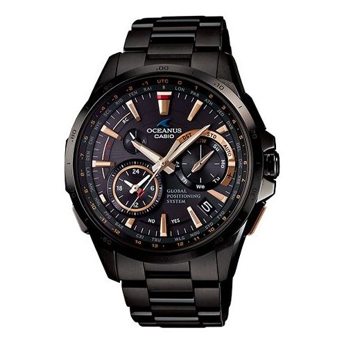 CASIO Stainless Steel Strap Mens BlackGold Analog OCW-G1000B-1A22021