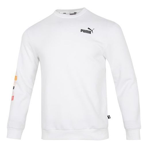 PUMA Ess Logo Repeat Graphic Crew 'White' 675128-02