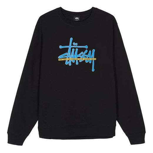 Men's Stussy International Crew Classic Logo Round Neck Black 1914482BLAC