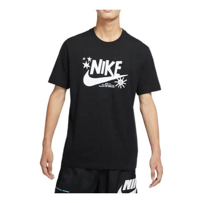 Nike Front Logo Short Sleeves Tee 'Doodle Logo Black White' DR7808-010